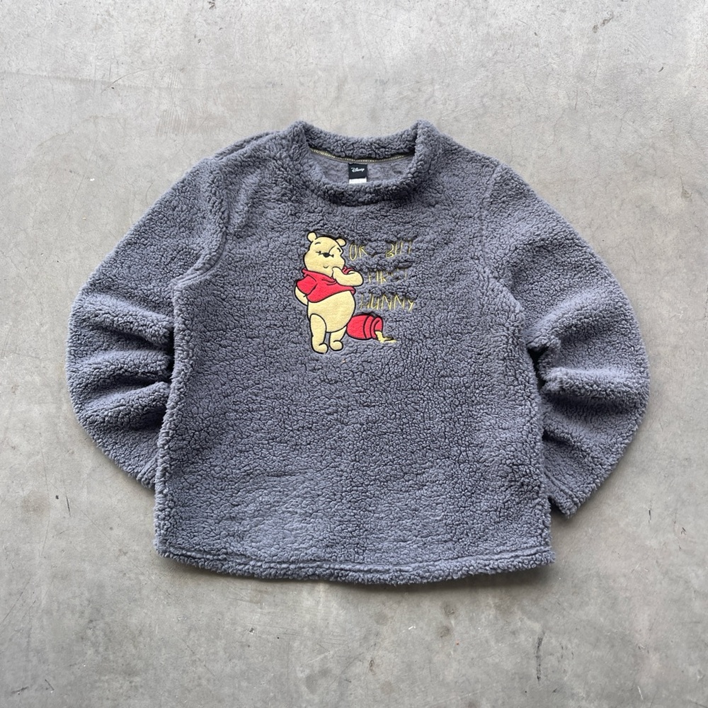 Disney Winnie the Pooh Gray Fleece Sweater